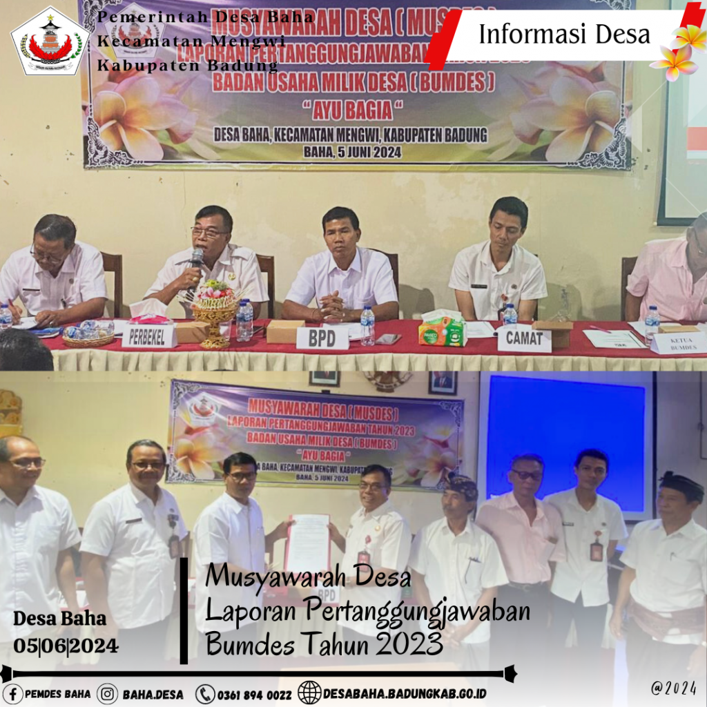 Musyawarah Desa Laporan Pertanggungjawaban Bumdes Tahun 2023